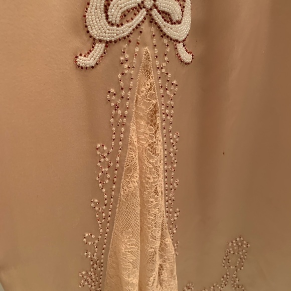 Silk cream Jill Stuart dress with beaded bow - Picture 4 of 5